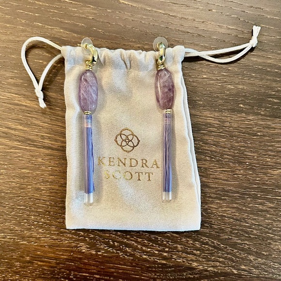 Kendra Scott Necklace and Earring Set - Amethyst/Textile/14k-gold Plated, New - Picture 5 of 8